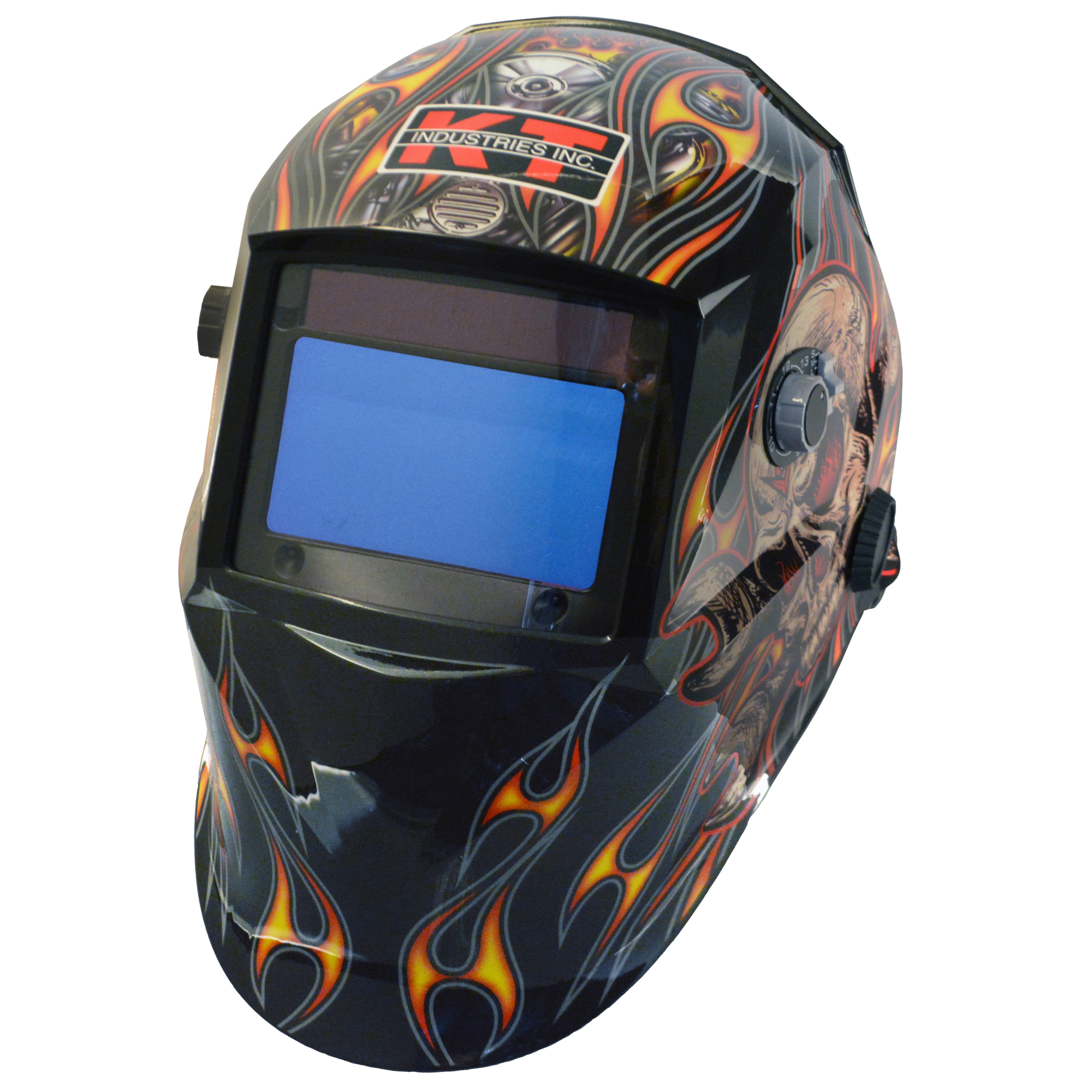 K-T Industries Skull Wrench Auto Darkening Welding Helmet — Lightweight Nylon, UV/IR Protection, Model# 4-1061
